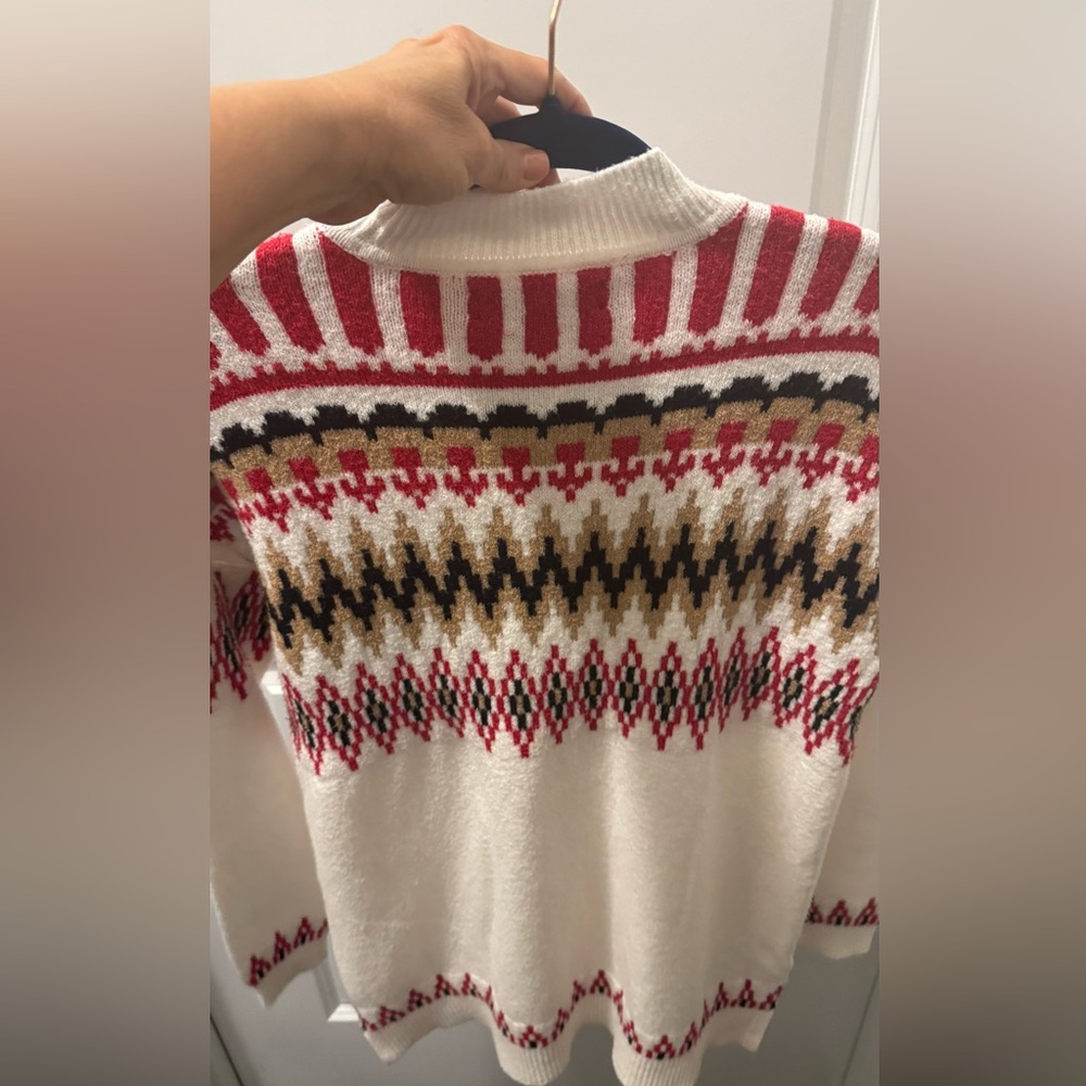 Loft Multicolor Patterned Turtleneck Sweater - image 3